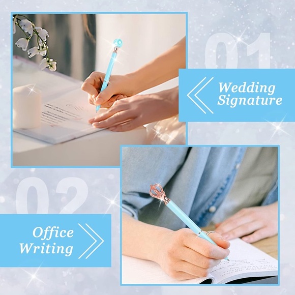 NWT Box Set of 12 Elegant & Fancy Pens Tiffany Blue - Picture 4 of 5